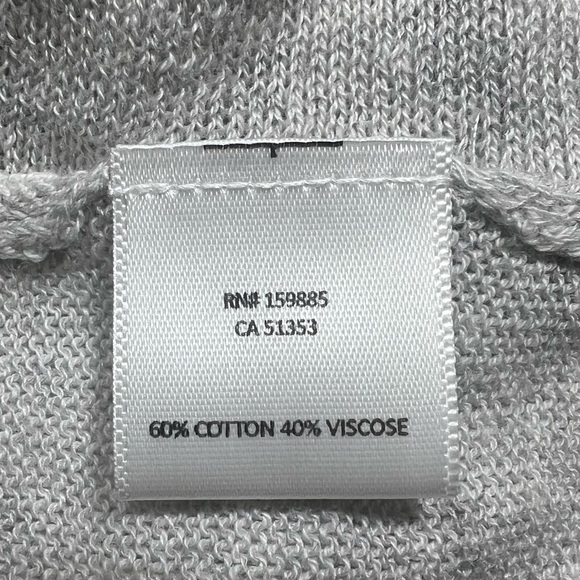 Bobi Black | Lightweight Twisted Front Cotton Blend Heather Grey Sweater - Picture 9 of 11